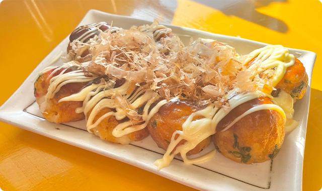 たこ焼き×辛口ソース×からしマヨ×白ご飯